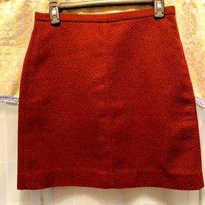 MIJOR STYLE WOOL BURGUNDY RED MIDI SKIRT SZ 29W